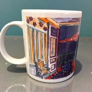Vintage Chaleur Masters Collection Art Mug by D. Burrows Colorful Interior Scene